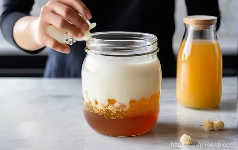 마이크로바이옴 건강을 위한 DIY 발효식품 만들기 - **Prompt:** A vibrant and uplifting, slightly stylized image featuring a joyful Arab family of three...